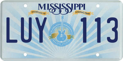 MS license plate LUY113