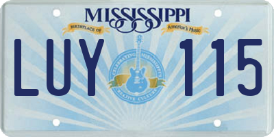 MS license plate LUY115
