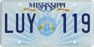 MS license plate LUY119