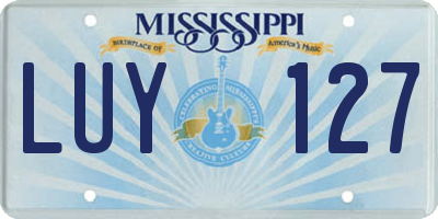 MS license plate LUY127