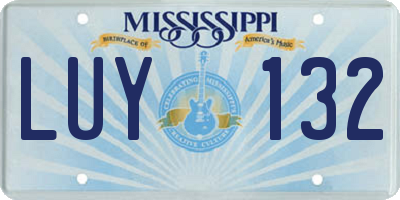 MS license plate LUY132