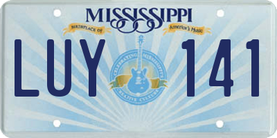MS license plate LUY141