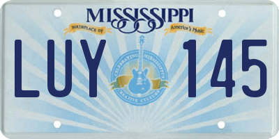 MS license plate LUY145