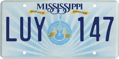 MS license plate LUY147
