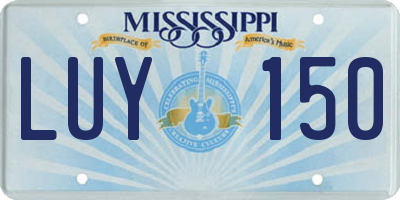 MS license plate LUY150