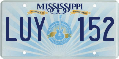 MS license plate LUY152