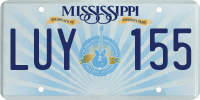 MS license plate LUY155