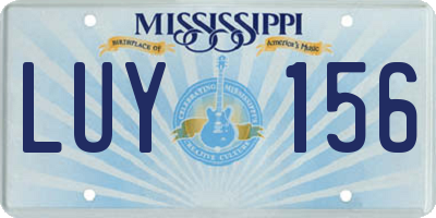 MS license plate LUY156