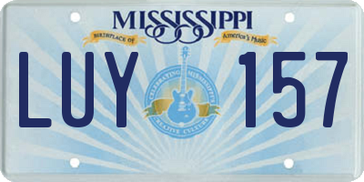 MS license plate LUY157