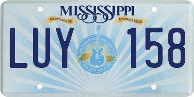 MS license plate LUY158