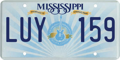 MS license plate LUY159