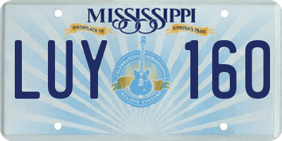 MS license plate LUY160