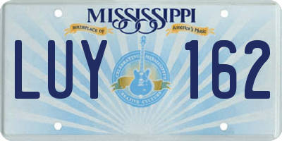 MS license plate LUY162