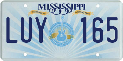 MS license plate LUY165