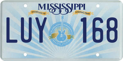 MS license plate LUY168