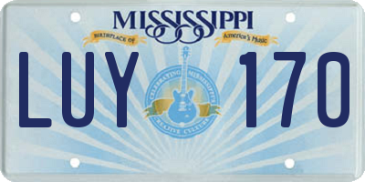 MS license plate LUY170