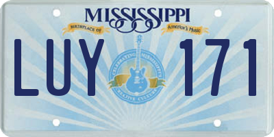 MS license plate LUY171