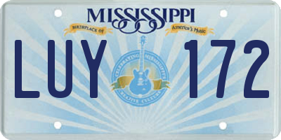 MS license plate LUY172