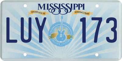 MS license plate LUY173