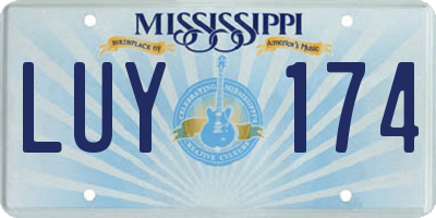 MS license plate LUY174