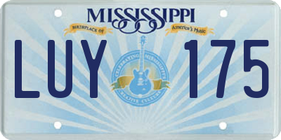 MS license plate LUY175