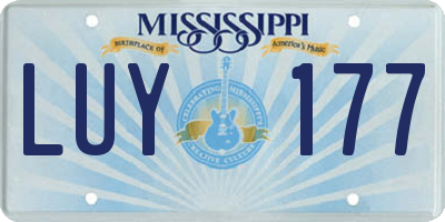 MS license plate LUY177