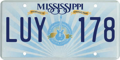 MS license plate LUY178