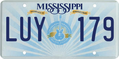MS license plate LUY179