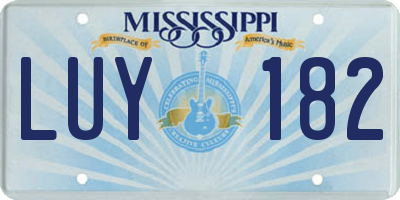 MS license plate LUY182