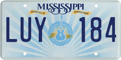 MS license plate LUY184
