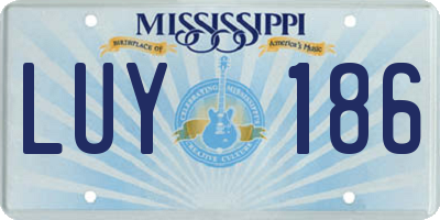MS license plate LUY186