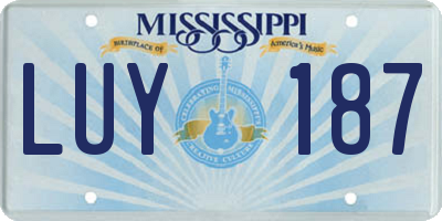 MS license plate LUY187