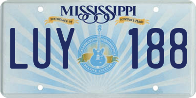 MS license plate LUY188