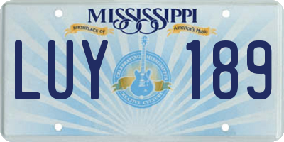 MS license plate LUY189