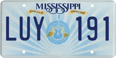 MS license plate LUY191