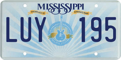 MS license plate LUY195