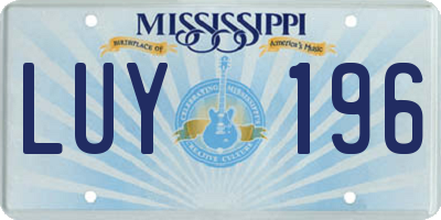 MS license plate LUY196