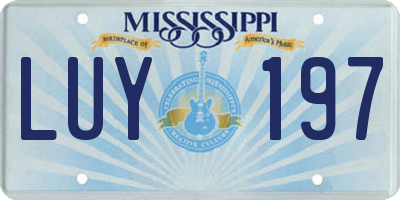 MS license plate LUY197