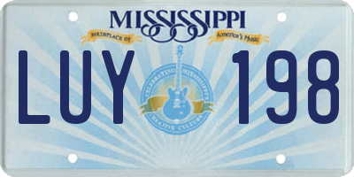 MS license plate LUY198