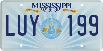 MS license plate LUY199