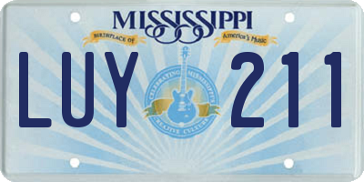 MS license plate LUY211