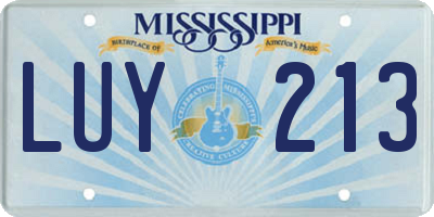 MS license plate LUY213