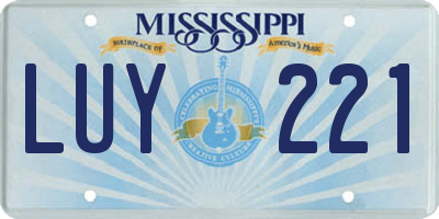 MS license plate LUY221