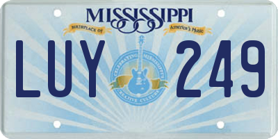 MS license plate LUY249