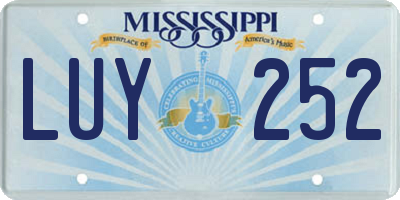 MS license plate LUY252