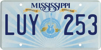 MS license plate LUY253