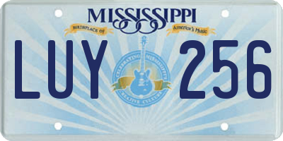 MS license plate LUY256