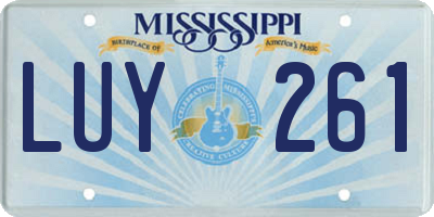 MS license plate LUY261