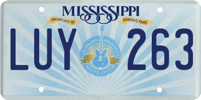 MS license plate LUY263
