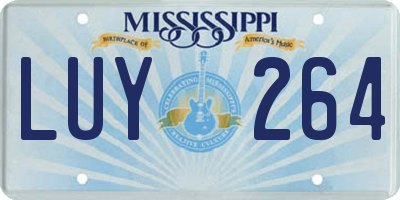 MS license plate LUY264